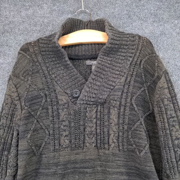 Method Cable Knit Sweater Mens Large Pullover Cowl Neck Multicolor Marled - Picture 3 of 11